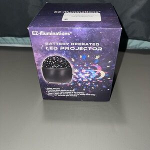 Black Battery Operated LED Star & Moon Projector Pink Blue White LED Lights 🌙